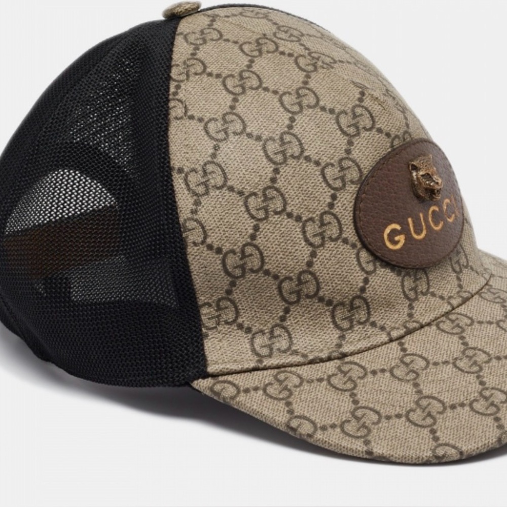 Gucci x Supreme- Beige and Brown Tiger Canvas Baseball Cap